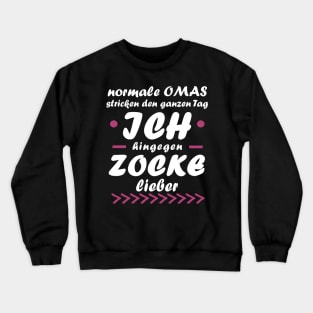 Zocken Oma Esport Gaming Geschenk Gaming Crewneck Sweatshirt